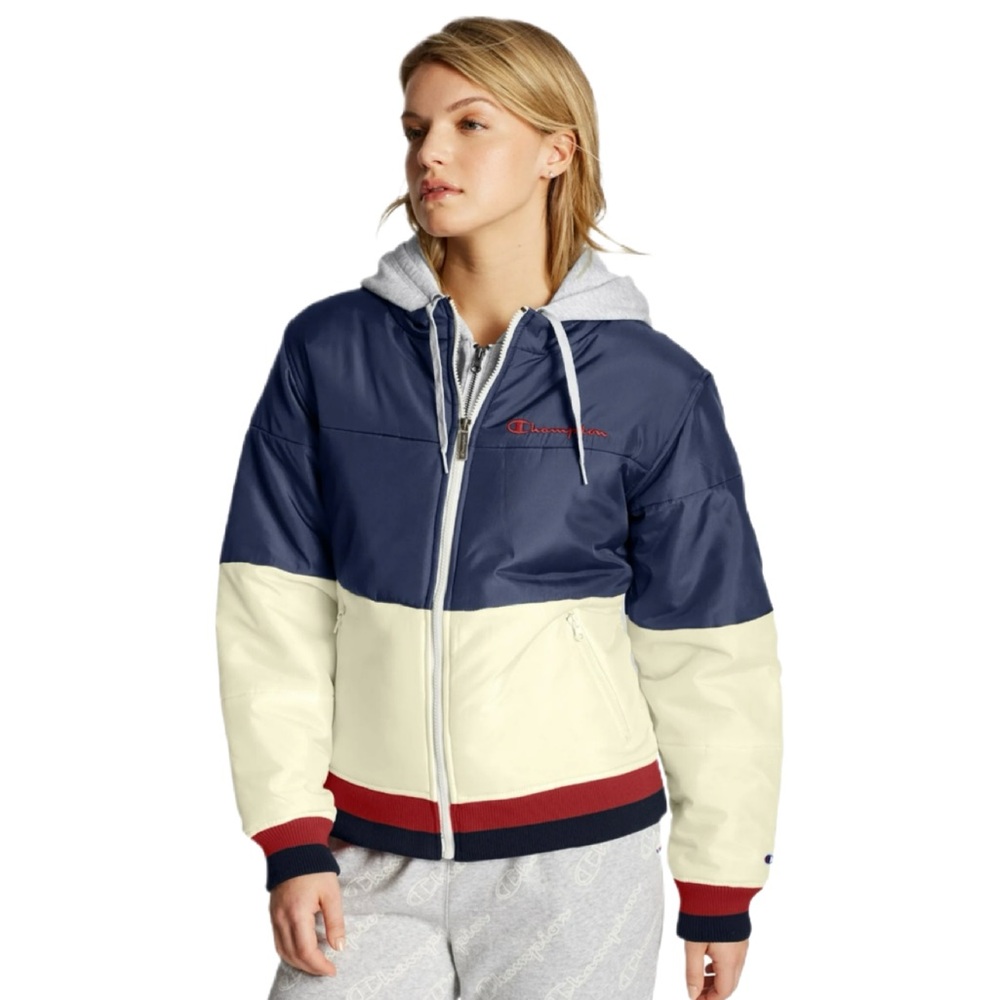 Champion Women's Stadium Hooded Puffer Jacket/Colorblock/Size: Small - Picture 9 of 11